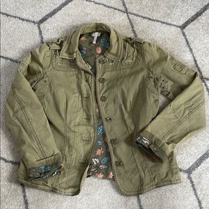 Olive Beaded Utility Jacket